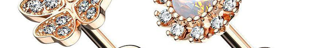 Piercing Rosegold Kristall Blume