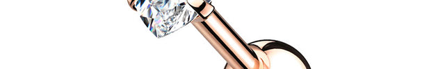 Piercing Rosegold Herz Kristall