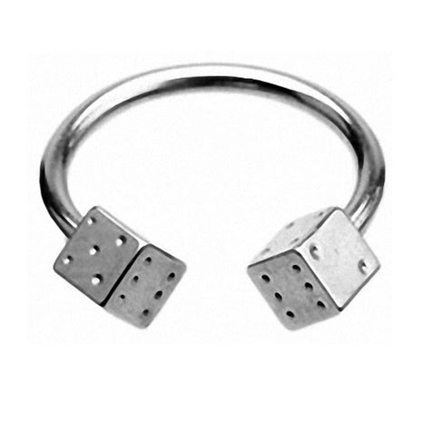 Lip Piercing Horseshoe Stainless Steel with Cube 