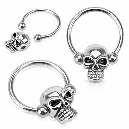 BCR Hufeisen Universal Piercing Ring Totenkopf