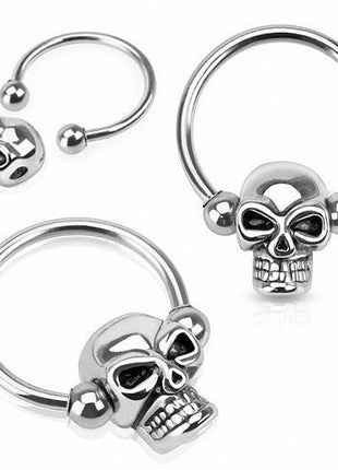 BCR Hufeisen Universal Piercing Ring Totenkopf