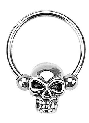 BCR Hufeisen Universal Piercing Ring Totenkopf