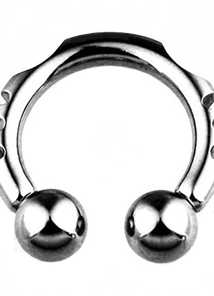 Circular horseshoe piercing with notches stainless steel 