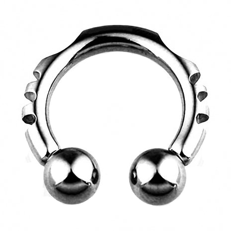 Circular horseshoe piercing with notches stainless steel 