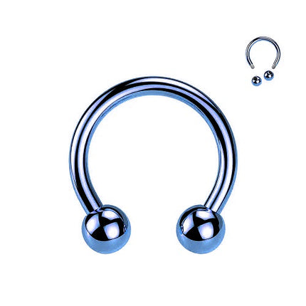 Hufeisen Piercing Horsehoe Lippenpiercing Septum Blau