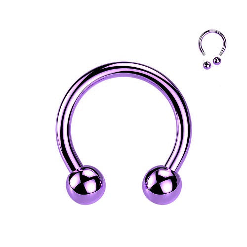 Hufeisen Piercing Horsehoe Lippenpiercing Septum Lila