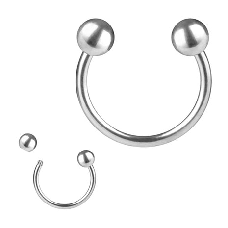 Titan G23 Lip Piercing Horseshoe Universal Piercing Silver 