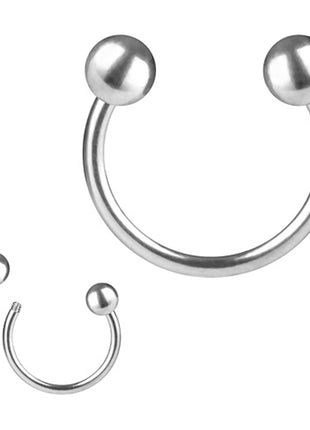 Titan G23 Lip Piercing Horseshoe Universal Piercing Silver 