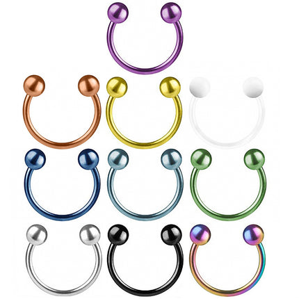14 Karat Echt 585 Gelbgold Hufeisen Horseshoe Ohr Lippen Septum Piercing