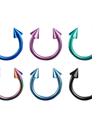 Set of 6 Lip Eyebrow Septum Piercing Horseshoe Spikes 