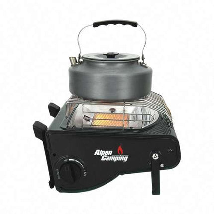 Gasheizung Camping Heizstrahler 2 in 1 Heizung Gaskocher Butan Keramik 1,7KW