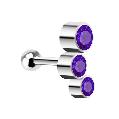 Helix Ohr Piercing Schmuck Stecker Multi Triple Kristall Kugeln