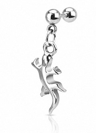 Tragus Piercing Plug Lizard Pendant 