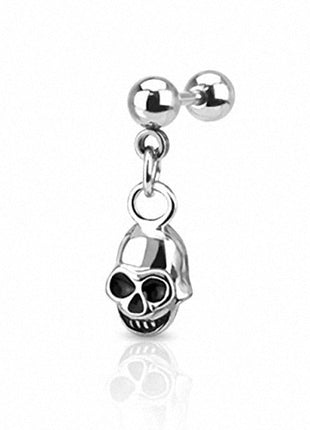 Tragus Piercing Stecker Totenkopf Helm Anhänger