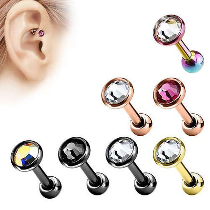 Tragus Cartilage Ohr Rock Snug Universal Piercing mit Kristall