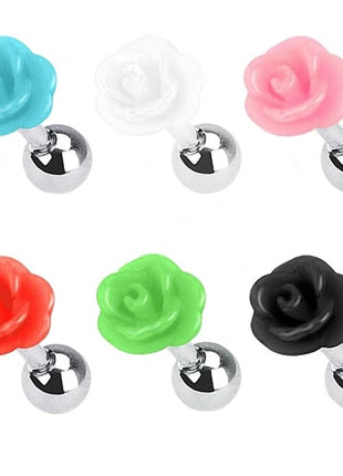 Tragus Piercing Plug Rose Flower 