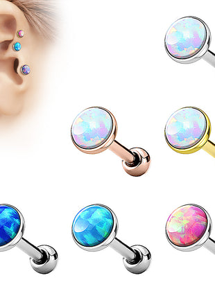 Tragus Cartilage Ohr Universal Rock Snug Piercing mit flachen Opal