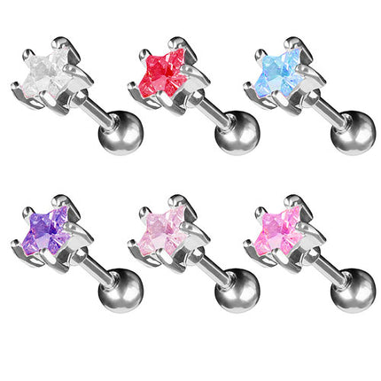 Helix Tragus Piercing Stecker Kristall Stern