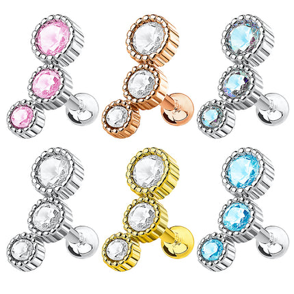 Helix Piercing Cartilage Ohrstecker mit 3 Kristallen