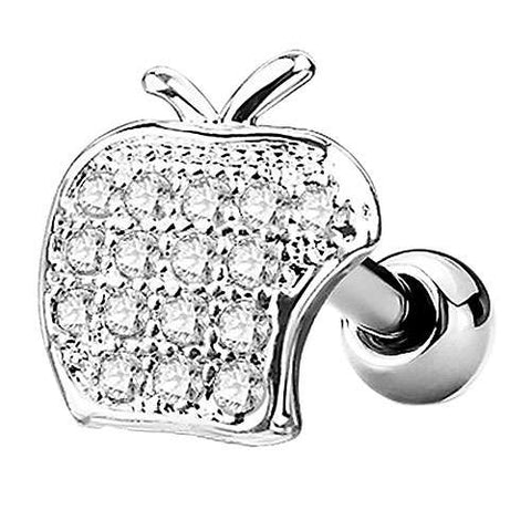 Tragus Cartilage Knorpel Piercing Ohr Stecker Kristall Apfel