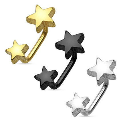 Augenbrauenpiercing & Lippenpiercing Loop Sterne U-Stab