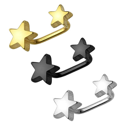 Augenbrauenpiercing & Lippenpiercing Loop Sterne U-Stab