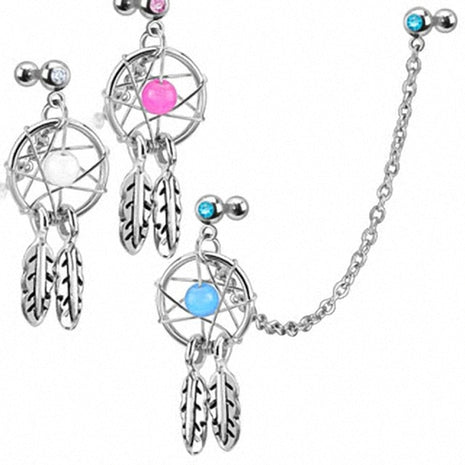 Tragus Cartilage Piercing Plug Dream Catcher 