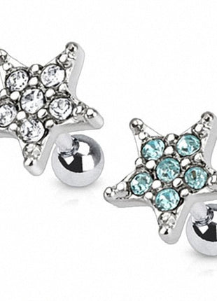 Tragus Piercing Plug Multi Crystal Star 