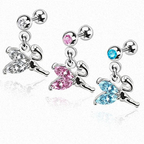 Tragus Jewelry Helix Piercing Angel Crystal Wings 