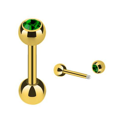 JG03 / Gold  - 6mm / Smaragd