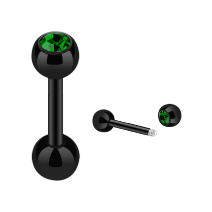 JK03 / Schwarz  - 6mm / Smaragd