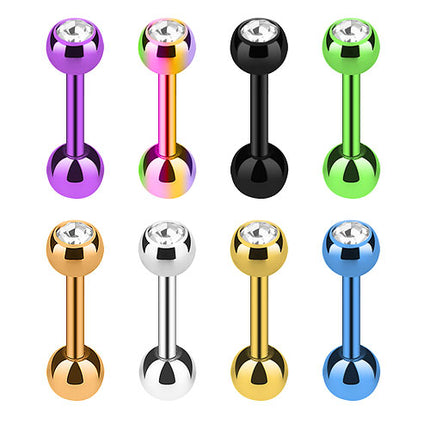 Tragus Ohr Piercing Stecker Kristall Klar