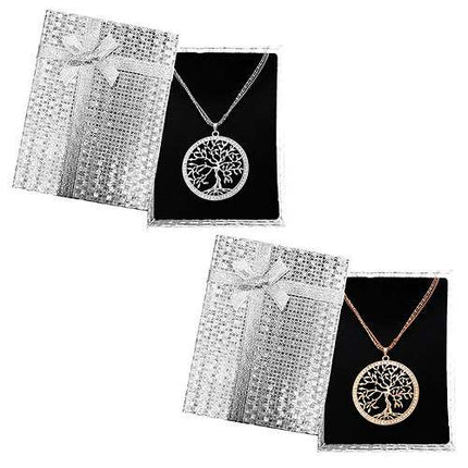 Lebensbaum Halskette Damen mit Zirkonia Anhänger Tree of Life Schmuck