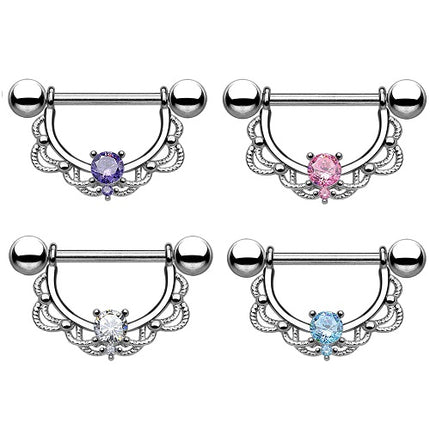 Brustwarzenpiercing Intimpiercing beweglich Nippelpiercing Kristall