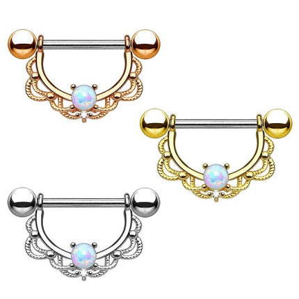 Brustwarzenpiercing Barbell Intimpiercing beweglich Nippelpiercing Opal