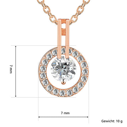 Schmuckset Halskette Ohrringe Rosegold vergoldet im Schmucketui