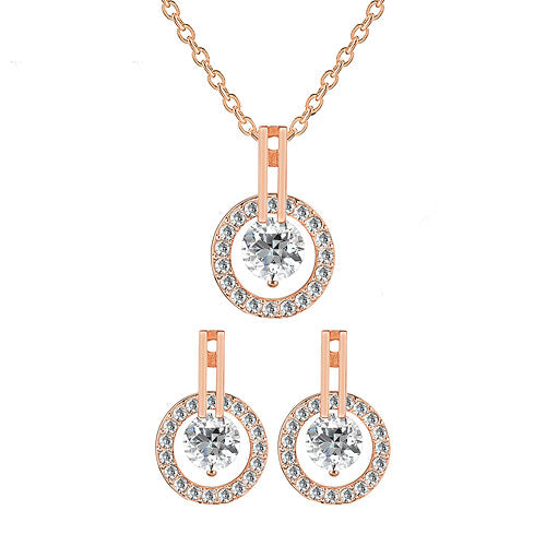 Schmuckset Halskette Ohrringe Rosegold vergoldet im Schmucketui