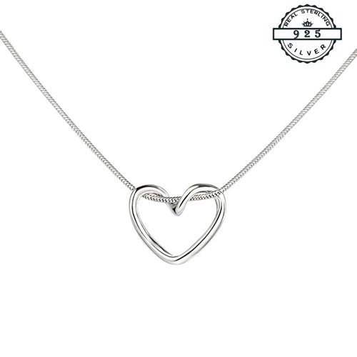 Herzkette aus 925 Sterling Silber für Damen mit Infinity Herz Anhänger