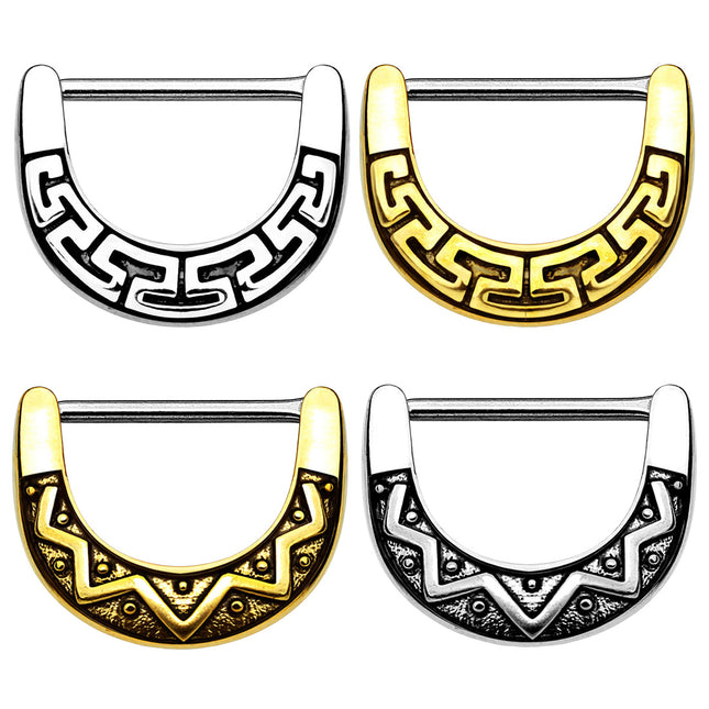 Brustwarzenpiercing Intim Piercing Clicker Ring Tribal Schild