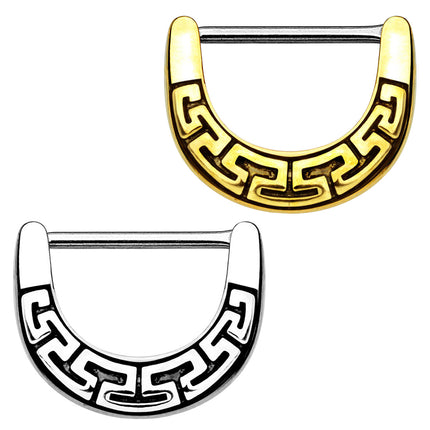 Brustwarzenpiercing Intim Piercing Clicker Ring Aztec Tribal Schild