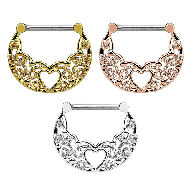 Brustwarzenpiercing Intim Piercing Filigran Clicker Ring Herz