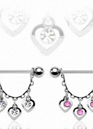 Breast Intimate Nipple Piercing Heart Chain Pendant 