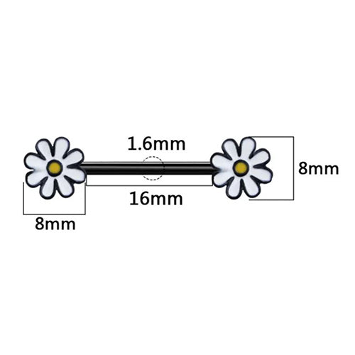 Brustwarzenpiercing Nippelpiercing Intimpiercing Barbell Gänseblümchen Blume