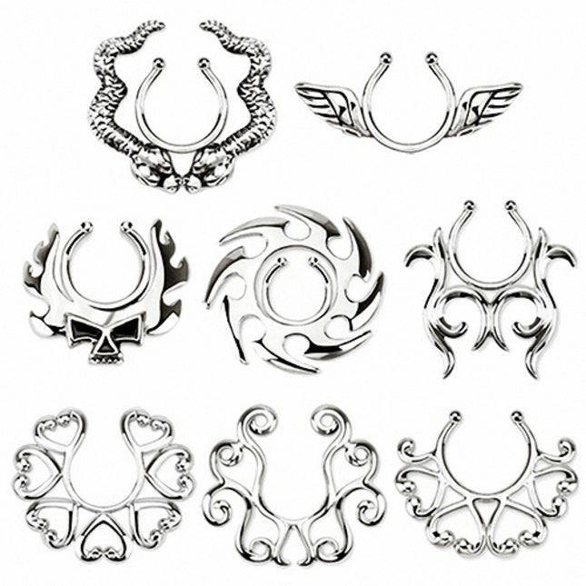 Brustpiercing Intimpiercing Klemmring Schild Tribal Nippelring