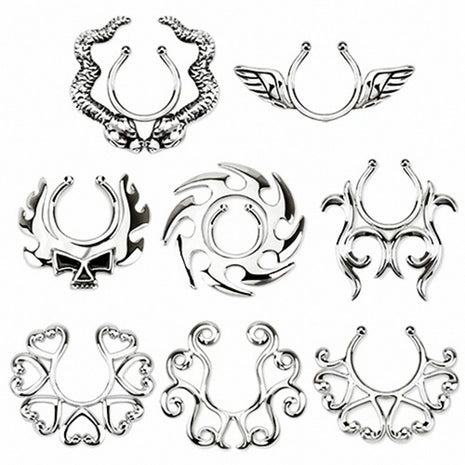 Breast piercing intimate piercing clamp ring shield tribal nipple ring 