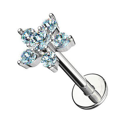 Li38 - 6mm / Silber - Aqua