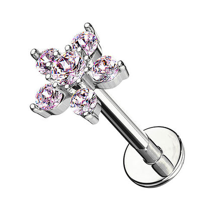 Li38 - 8mm / Silber - Rosa