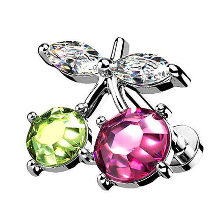 Ohr Tragus Knorpel Helix Piercing Stecker Kristall Kirsche