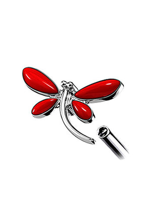 Ear Tragus Cartilage Helix Piercing Stud Red Crystal Dragonfly 