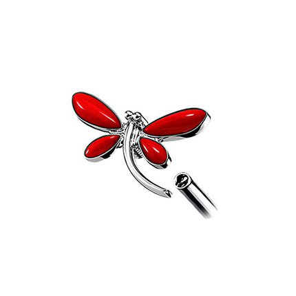 Ohr Tragus Knorpel Helix Piercing Stecker rote Kristall Libelle